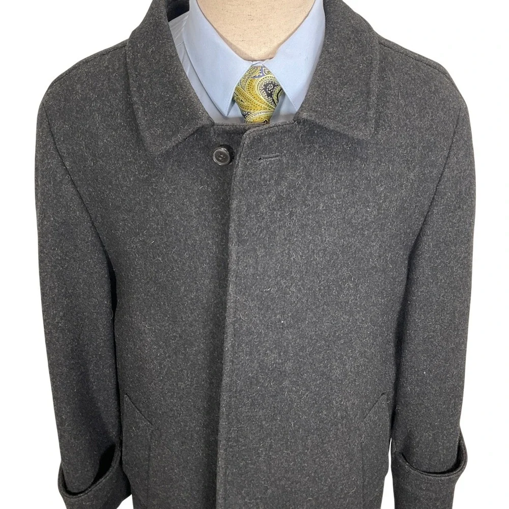 Lakeland Overcoat Mens 42 Charcoal Gray Full Length Heritage‎ Executive Formal